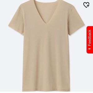 3 Uniqlo AIRism tees, seamless nude, v-neck b&w!
